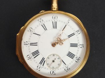 VACHERON   CONSTANTIN. Jolie montre de gousset en or jaune, cadran éma