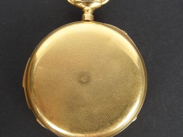 GOULETE à Paris. Montre de gousset en or jaune, cadran émail, échappem