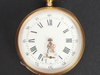 Vente aux enchères Montre de gousset en or jaune, échappement à ancre, levées visibles, 2