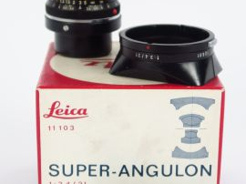 Leitz : Super Angulon 3,4/21mm N°229442 Wetzlar parasoleil, viseur 21m