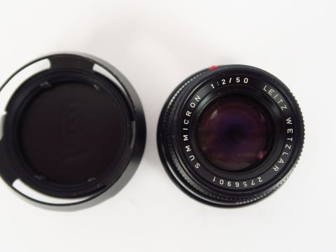 Leitz : Summicron 2/50 M noir N° 2756901, parasoleil 12575    Cond : E