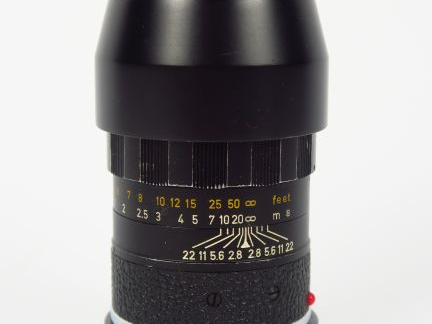 LEITZ Elmarit 2,8/90 M N°2523302 parasoleil 12575, bouchon AR