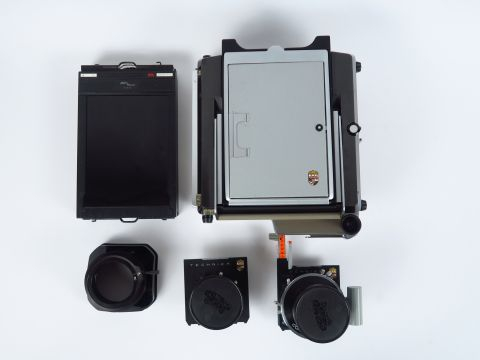 Linhof :Technika 13x18 trois objectifs ,   Symmar 5,6/210 , Super Angu
