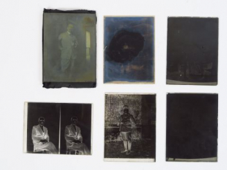 Vente aux enchères Six plaques de verre 9x12 négatives personnages