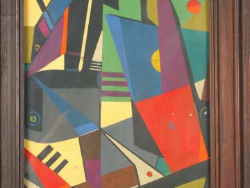 Seif WANLY 'Nature morte cubiste'. Huile sur carton, signée en bas à d