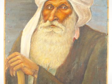 P. RICHARD 'Le vieil arabe'. Huile sur isorel, signée en haut à gauche