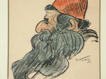 H.KLEISS 'Portraits d'arabes'. Suite de quatre caricatures aquarellées