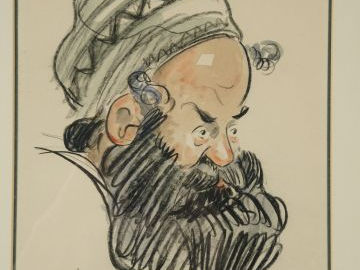 H.KLEISS 'Portraits d'arabes'. Suite de quatre caricatures aquarellées