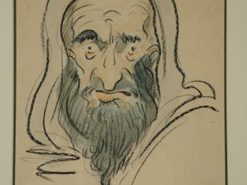 H.KLEISS 'Portraits d'arabes'. Suite de quatre caricatures aquarellées