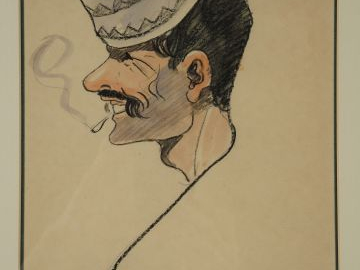 H.KLEISS 'Portraits d'arabes'. Suite de quatre caricatures aquarellées