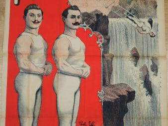 Affiche de cirque. 'The Nicoleto's Gymnastes équilibristes sur échelle