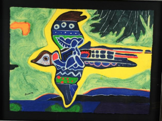 Vente aux enchères CORNEILLE 'Oiseau bariolé'. Aquagravure numérotée 46/70
