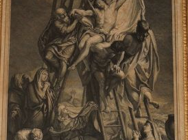 LEBRUN. Gravure en noir,  par Audran, dédié à Monseigneur de Noailles 