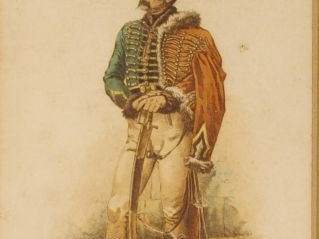 	JAZET		 'Portrait de militaire'. Chromo. 20 x 13,5 cm