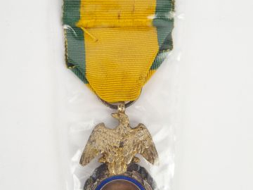 Médaille militaire second empire aigle doré aux ailes détachées, tête 