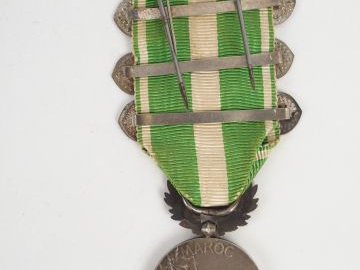Médaille en argent commémorative de l'expédition au "MAROC", Ruban ver