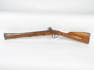 Vente aux enchères Joli tromblon à silex, platine fer, corps rond, bassinet rond fer, ven