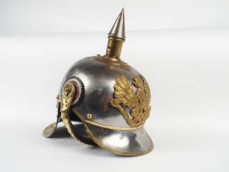 Vente aux enchères Belle réplique moderne de casque de chasseur à cheval Prussien, bombe 