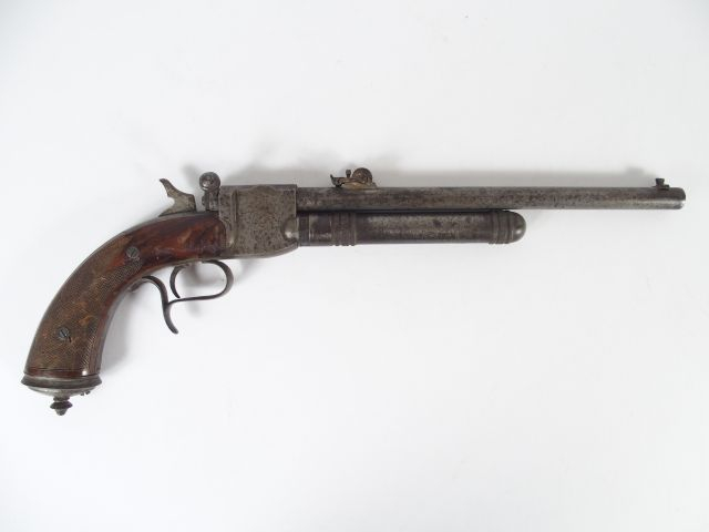 Grand pistolet mono coup de tir à gaz liquéfié système Carbona Giffard