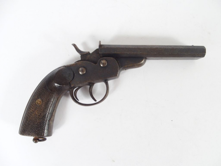 Pistolet double système Remington Rolling-Block calibre 450 ou 12mm Pe