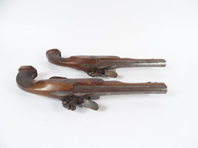 Belle paire de pistolets à silex époque empire de fabrication bourgeoi