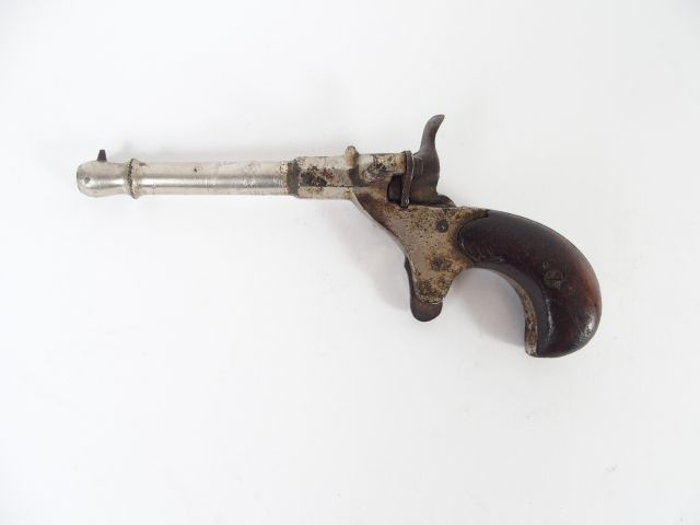 Pistolet mono coup de cycliste calibre 6mm, ensemble nickelé, crosse b