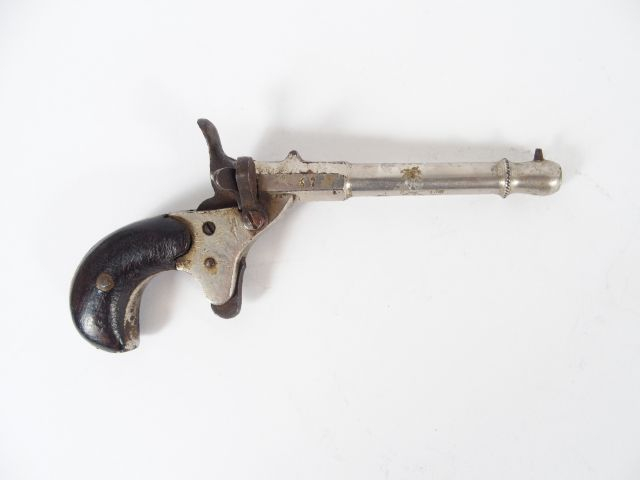 Pistolet mono coup de cycliste calibre 6mm, ensemble nickelé, crosse b