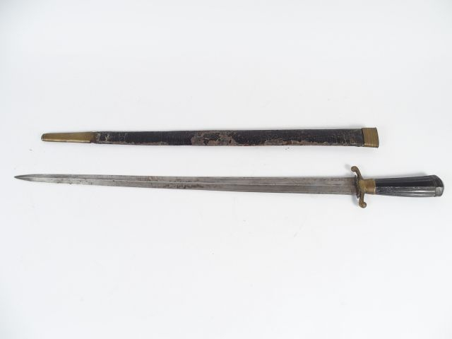 Belle et grande dague Française de vénerie (780mm), fusée en ébène mon