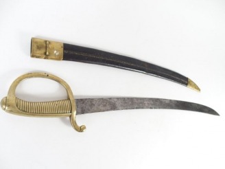 Vente aux enchères Sabre Français briquet modèle An IX signature au dos de la lame en cur