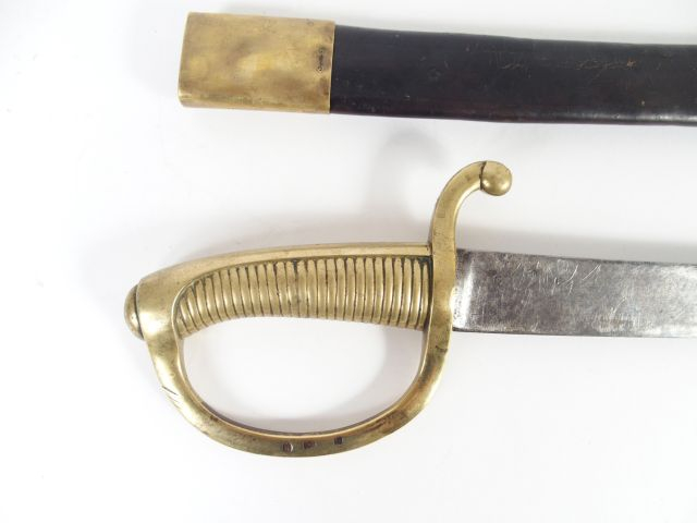 Sabre Français briquet modèle An IX signature au dos de la lame en cur