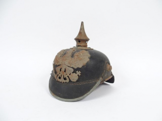 Vente aux enchères Casque à pointe prussien troupe modèle 1915 toutes garnitures en acier