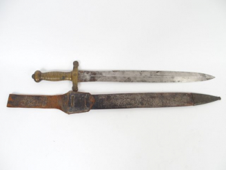 Vente aux enchères Glaive Français réglementaire modèle 1831 dans son fourreau cuir à gar
