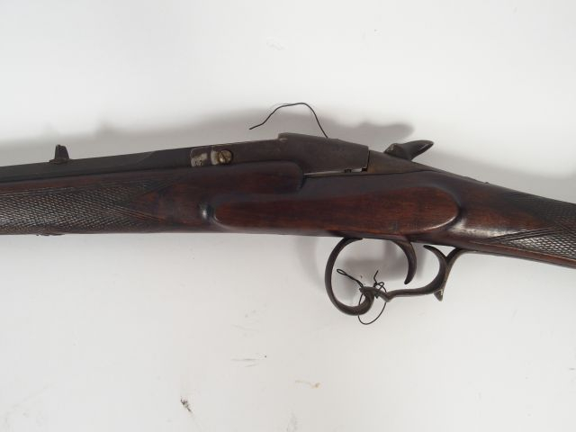 Carabine de jardin calibre 9mm système Warnant, pontet à volute, canon