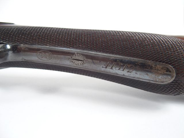 Beau fusil de chasse juxtaposé à chien de fabrication Anglaise calibre