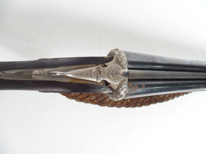 Fusil juxtaposé artisanal stéphanois “monte”, joli fusil à éjecteur ca