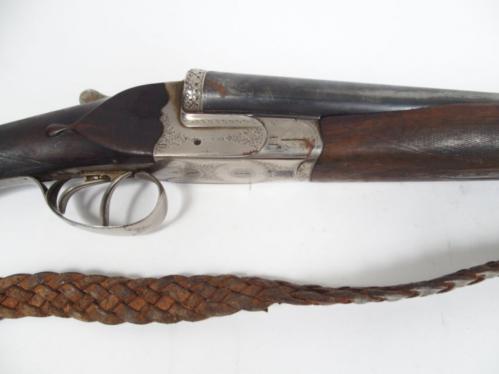 Fusil juxtaposé artisanal stéphanois “monte”, joli fusil à éjecteur ca