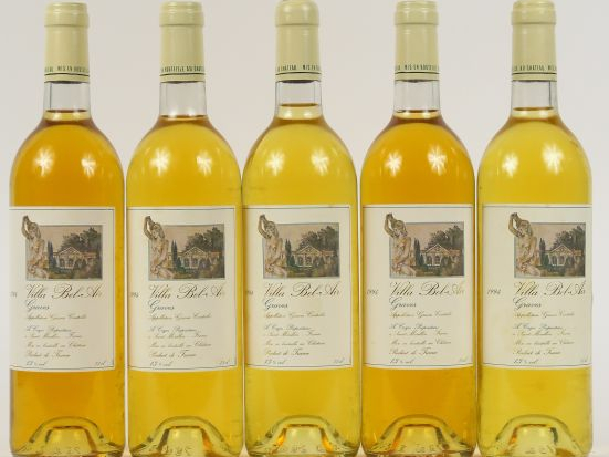 5 BOUTEILLES VILLA BEL-AIR GRAVES - 1994 - 5 BG+