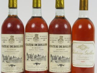 4 BOUTEILLES SAUTERNES : 1 CHÂTEAU GRILLON 1988 LB - 3 CHÂTEAU ROLLAND