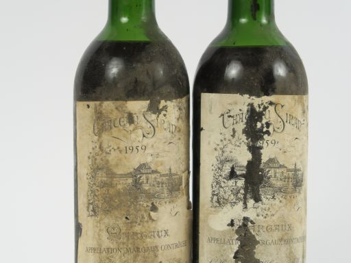 2 BOUTEILLES CHÂTEAU SIRAN MARGAUX - 1959 - MEP/ETA