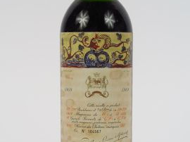 1 BOUTEILLE CHÂTEAU MOUTON ROTHSCHILD 1er GCC PAUILLAC - 1968 - HEP/ET