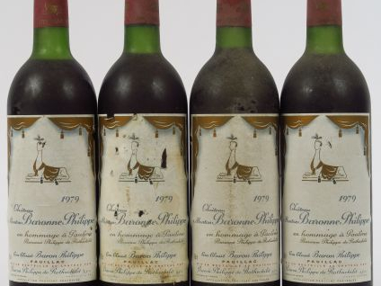 4 BOUTEILLES CHÂTEAU MOUTON BARONNE PHILIPPE GCC PAUILLAC - 1979 - 2 L
