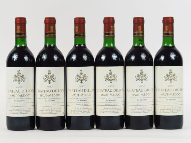 6 BOUTEILLES CHÂTEAU DILLON CB HAUT MEDOC - 1983 - BG