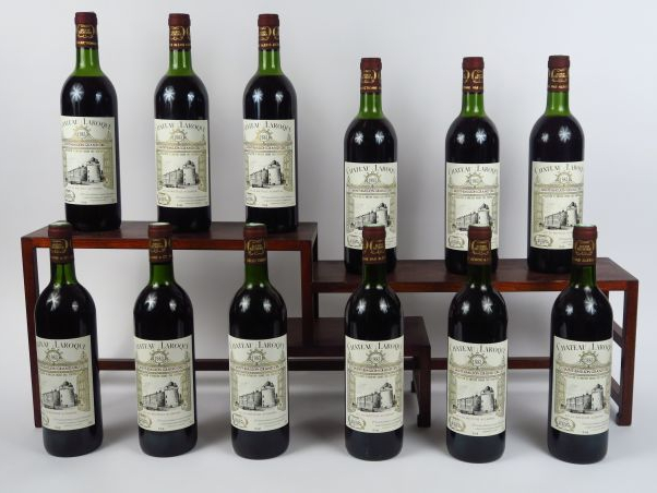 12 BOUTEILLES CHÂTEAU LAROQUE GC ST EMILION - 1983 - CBO - 5 LB /3 HEP