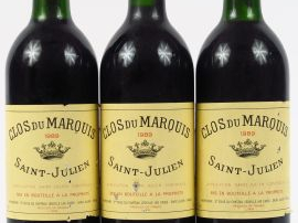 Vente aux enchères 3 BOUTEILLES CLOS DU MARQUIS ST JULIEN - 1989 - 2 BG/2 ETLA