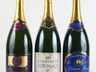 Vente aux enchères 3 MAGNUMS CHAMPAGNE BRUT : 1 MONTAUDON - 1 H. BLIN   CO - 1 LAHERTE FR