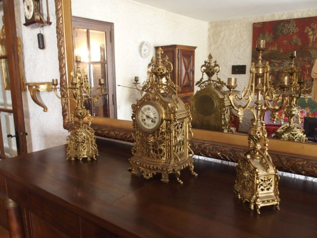 Garniture de cheminée de style Henri II en bronze