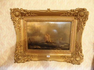 Vente aux enchères BINIDEL FILS. 'La tempête'. Huile sur panneau signée en bas à gauche.