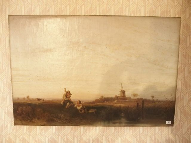 Ecole Française XIXeme. 'Le troubadour'. Huile sur toile