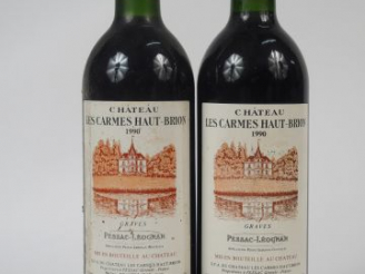 Vente aux enchères 2 BOUTEILLES CHATEAU LES CARMES HAUT BRION CC GRAVES - 1990