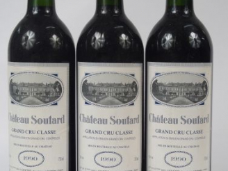 Vente aux enchères 3 BOUTEILLES CHATEAU SOUTARD GCC ST EMILION - 1990